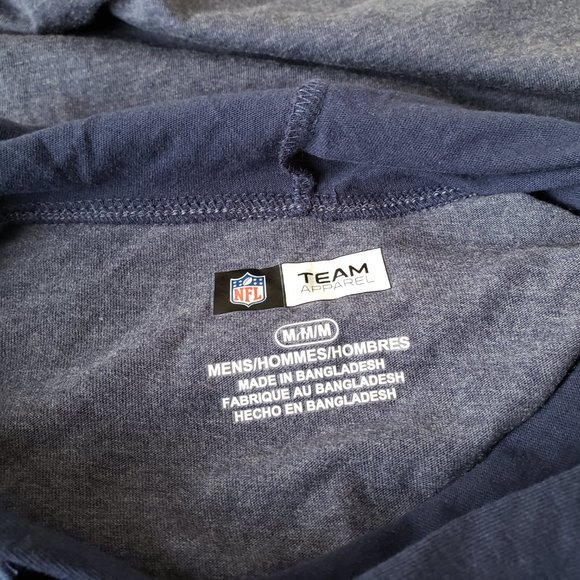 New England Patriots Mens Medium Long Sleeve Hooded Shirt Blue NFL Apparel NWOT - Picture 6 of 9